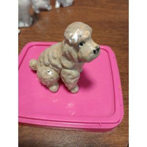 Vintage brown poodle ceramic dog